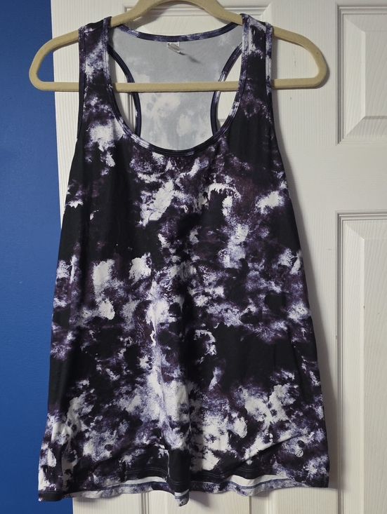 Bally Tops - Bally Black & Purple Tie-Dye Racerback Tank